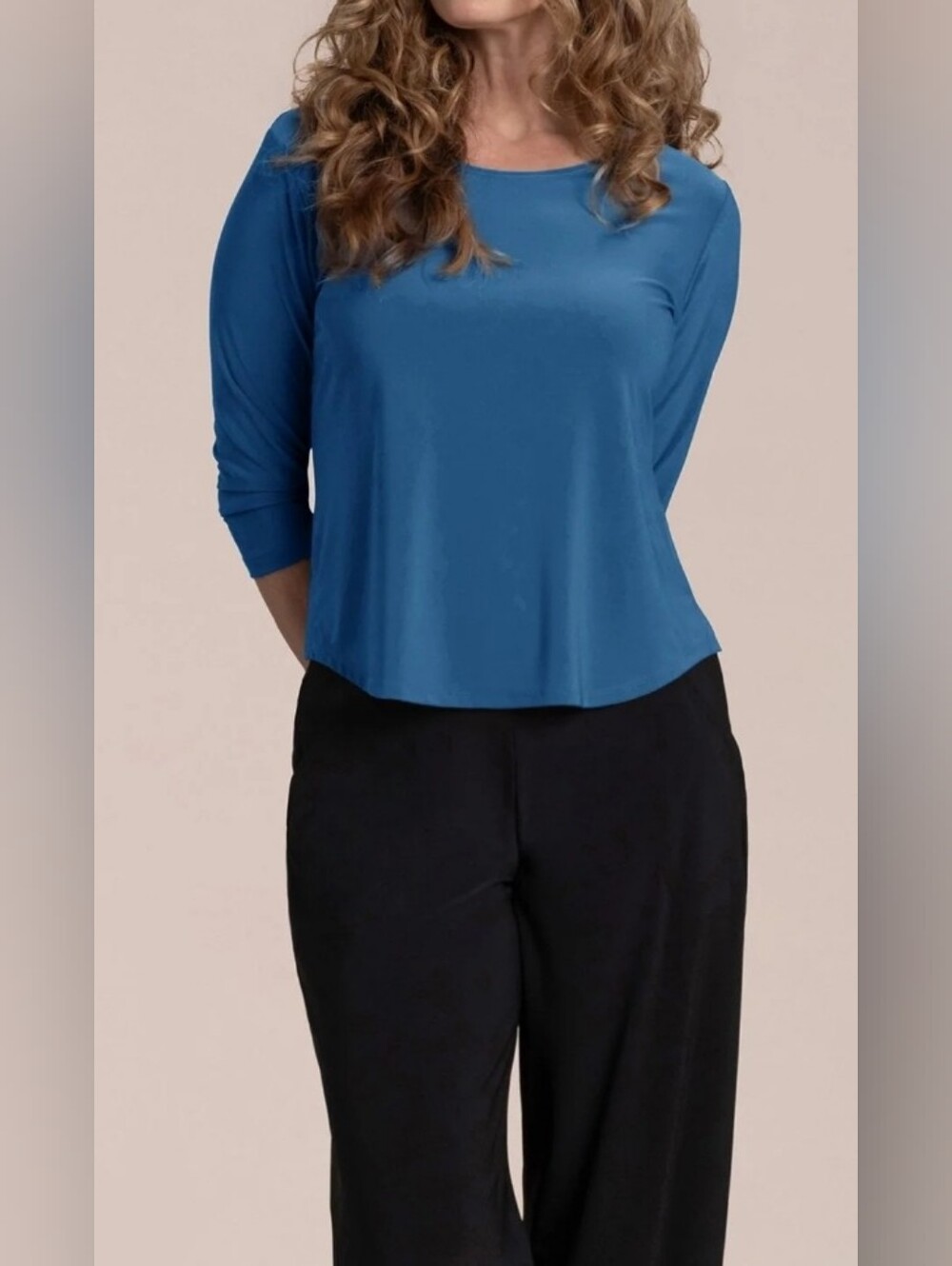 Sympli -Go To Classic T Relax, 3/4 Sleeve -Lake Size 10
